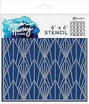Simon Hurley Create. Layering Stencil 6" X6 (15.2cm x 15.2cm) Deco Diamonds