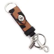 [Coach] Leopard Print Leather Key Holder Trigger Snap Turnlock Bag Charm Key