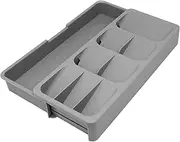 Kitchen Drawer Organizer Tray,Cutlery Tray,Drawer Organiser,Expandable Utensil Tray for Kitchen,Compact Plastic Storage Organisation for Spoons