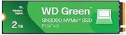 Western Digital 2TB WD Green SN3000 NVMe Internal SSD - Solid State Drive - Gen4 PCIe, M.2 2280, Up to 5,000 MB/s - WDS200T4G0E