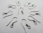 10 Pieces 925 Sterling Silver Ear Hook 20mm Long Earring Jewellery Supplies