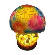 Painting Glass Mushroom Table Lamps Bohemian Resin Table Lamp Night Light Decor