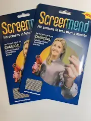 Screen Mend Fix Window Screens in a Minute w/ Hair Dryer Charcoal 2 Pkgs = 4 Pcs
