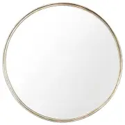 Round Looking Glass Mirror, Silver, Medium