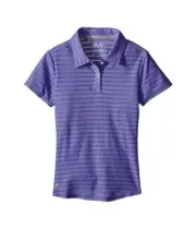 Adidas Golf Climacool Womens Cottonhand Mesh-Striped Polo Shirt Baja Blue XS