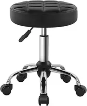 [BFTOU] Black Classic Swivel Stool with Wheel Perfect for Salon Work Home SPA Shop Height-Adjustable and Cost-Effective Rolling Stool Chair Small