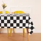 Checkered Table Cloth Square Tablecloth, Classic Black and White Checkerboard...