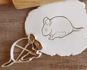 Sweet Wild Mouse from side Cookie Cutter Pastry Fondant Dough Animal