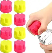 Irenare 8 Pcs Flower Water Bottle Opener for Weak Hands Silicone Bottle Opener Cap for Elderly Seniors Arthritis Aids Easy Twist off Travel Opening Tool Kitchen Gadget,Yellow Red