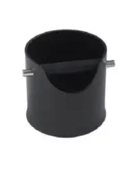 Black Crema Pro Knock Bin Espresso Coffee Grinds Tamper Shocka Absorbing 110mm