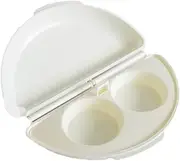 White Easy Egg Breakfast Set, Microwave Omelet Pan and Egg Poacher Quick Egg Maker Microwave Egg Omelette Omelett Omelet Pan Maker Microwavable Cooker, 2 Cavity Egg Poacher Set Plastic Quick Egg Maker