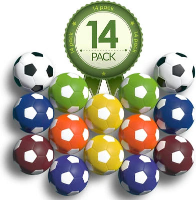Foosball Table Foosballs- 14 Pack - 36Mm Game Tabletop Size - Multi Colored Tabl