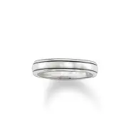 40% SALE!-Genuine Thomas Sabo SS Twin Line Oxidised Ring Size 56 - RRP $139