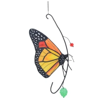 Stained Glass Suncatcher Butterfly Monarch Butterfly Hanging Decor