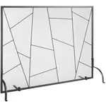 VEVOR Fireplace Screen Single Panel, Sturdy Iron Mesh Fireplace Screen, 906(L) x720(H)MM Spark Guard Cover, Simple Installation, Free Standing Fire Fe
