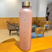 1000ml Plastic Sport Water Bottle Large Leak Proof Drinking Bottle w/ Time Mark