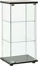 Storage Cabinet Tempered Glass Black Modern Furniture Home Organization Storage
