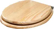 Wooden Toilet Seat,Mute Quick Stainless Steel Hinges Toilet Lid,Standard Toilet Cover Easy to Install Also Easy to Clean(B)