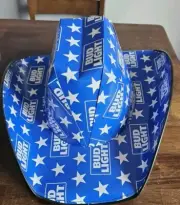 Bud Light Beer Cowboy Hat One Size Fits Most Adults Blue And White Hat