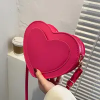 在飛比找ETMall東森購物網優惠-PU Leather Women Heart-shaped 