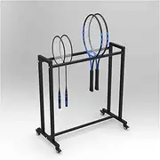 Wheeled Garage Tennis Racket Storage Rack, Fitness Racket Equipment Storage Rack, Heavy-Duty Badminton Racket Display Rack