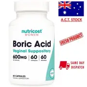 Nutricost Boric Acid Vaginal Suppositories 600Mg 60 Capsules - pH balance