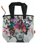 Bonjour Mon Coussin Designer Zip Up Canvas Tote Bag Purse Handbag Beauty NEW