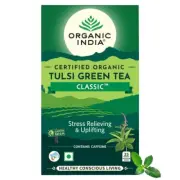 Organic India Tulsi Classic Green Tea 25 tea bags stress relieving & calms mind