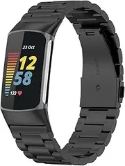 for Fitbit charge 6 Band/Fitbit Charge 5 Band Women Men,Metal Stainless Steel Strap Replacement Wristbands