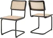 Set of 2 Matt Blatt Marcel Breuer Cesca Dining Chairs Replica (Black/Rattan) - MBCESC2DCBC