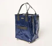 Hulken Medium Rolling Tote Bag with Zip Top Closure in Midnight Blue