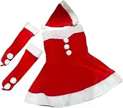 [kowaku] Santa Costume Dress for Women Xmas Outfit for New Year Holiday Party Photo Props