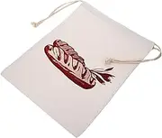 Linen Bread Bag with Drawstring Closure Reusable Storage for Artisan Breads and Stylish Linen Design for Picnics and Camping