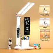 Desk Lamp with Date Clock Temperature USB Touch Night Light Foldable Table Lamp