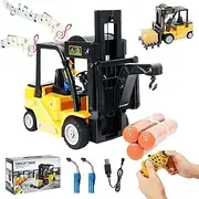 Wula Remote Controlled Forklift Toy with Boxes/Sound and Light Spray, Two Rechargeable Batteries & Charger, Technology Car Toy Boy Gift