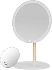 Zarek Lighted Makeup Mirror,8.5" Large Rechargeable Vanity Mirror with 3 Colo...