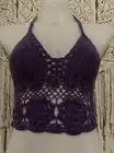 Boho Festival Crochet Bikini Halter top -Mauve M