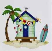 Beach house, Surf Board, Tree Theme Metal Cutting Die Card Making Scrapbooking