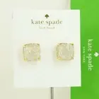 NWT Kate Spade square glitter studs earring $38 White Opal
