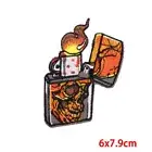 lighter dice flame W2.2" X H3.1" Embroidered Iron On Patch 3728