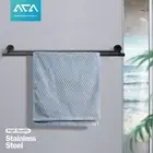 ACA 755mm Black Double Towel Rail Rack Bars SS304 Bathroom Wall Holder Round