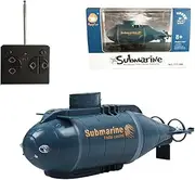 Jujuism Mini Remote Control Nuclear Submarine RC Race Boat Ship High Speed Waterproof Diving in Pools Lake Ponds, Best Kids Boys(Blue)