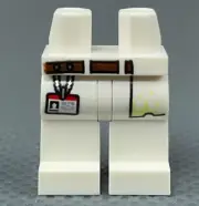 LEGO Minifigure White Hips & Legs Dark Brown Belt Pocket Hanging ID Badge