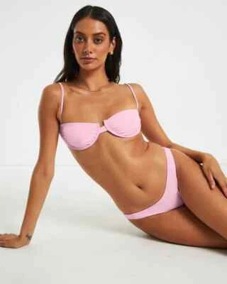 NEW Subtitled Baby Pink Skinny Strap Underwire Bikini Top Ladies Size Small