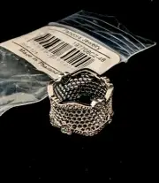 Pandora Lace Of Love Wide Band Ring Clear Zirconia 4.5 New Authentic