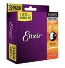 *23 SETS ELIXIR 11052 80/20 BRONZE NANOWEB ACOUSTIC GUITAR STRINGS LIGHT(12-53)*