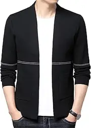 [Generic] Men's Open Cardigans Sweater With Pocket Casual Cardigan Sweaters for Men Male Casual Open Front Cardigan Sweater