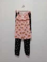 NWT Forever 21 Kids Girl's Daisy Print Joggers and Orange Print Cami Top Bundle