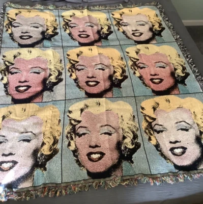 Vintage Mill Street Design Andy Warhol Art Print Marilyn Monroe Diptych Throw