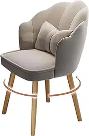 Velvet Dining Chair with Petal Backrest Vanity Reception Chair, 360° Rotating Modern Armchair, Leisure Armchair for Living Room/Cafe/Vanity D